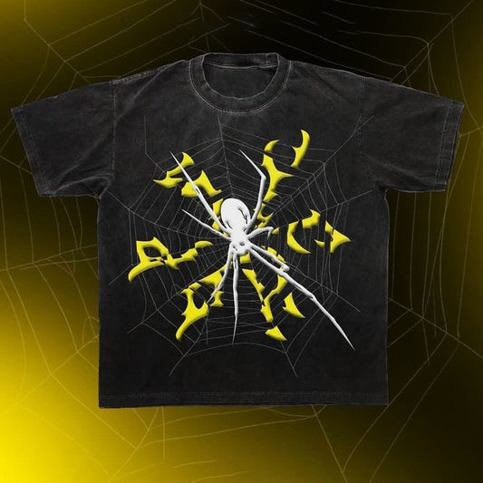 Y2K Fashion Spider Graphic Print 100% Cotton T-Shirt
