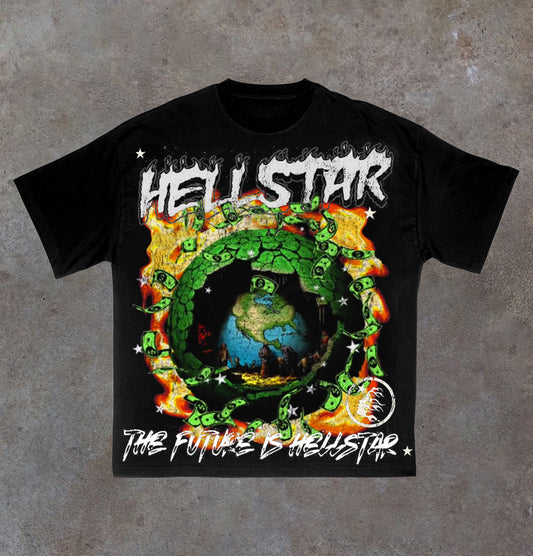 Vintage The Future Is Yours Hellstar Casual Cotton Short Sleeve T-Shirt
