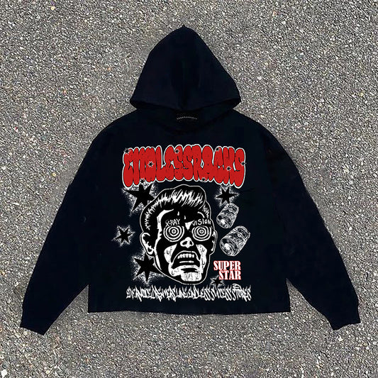 Vintage Personalized Endless The Hustler Superstar Graphic Print Hoodie